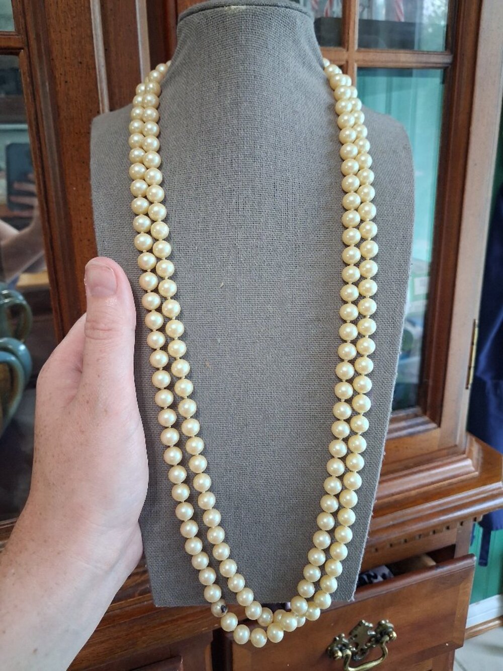 Vintage 54 inch Faux pearl necklace